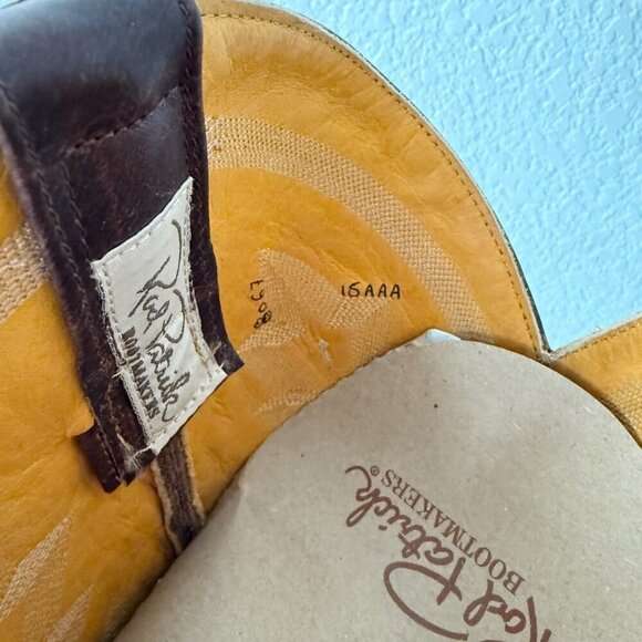 NEW Rod Patrick Mens Cowboy Boots 15.5AAA Perro Loco Brown Square Toe Western - Picture 9 of 11